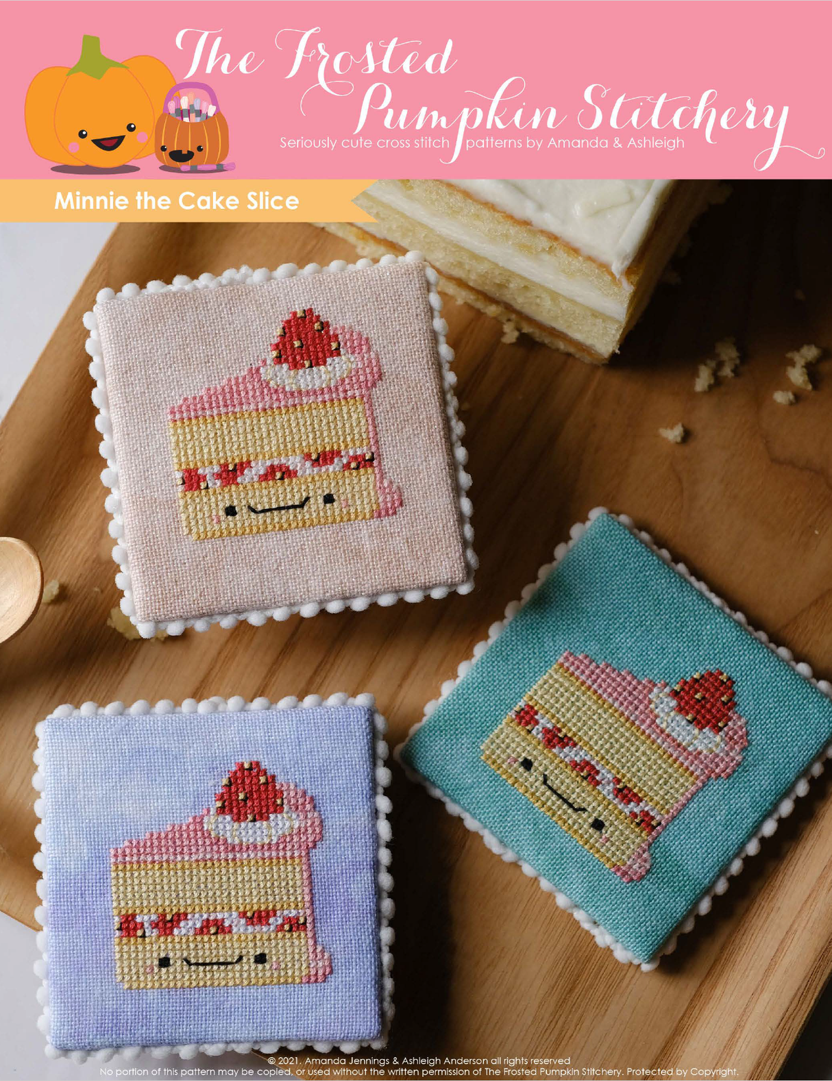 Minnie the Cake Slice Cross Stitch Pattern