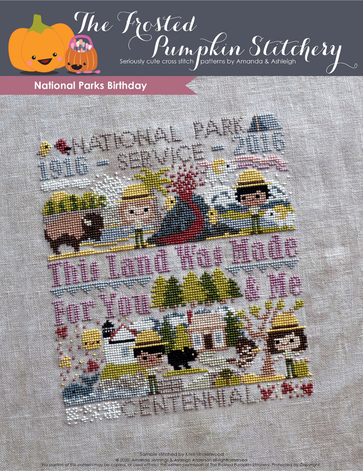 National Parks Birthday Cross Stitch Pattern