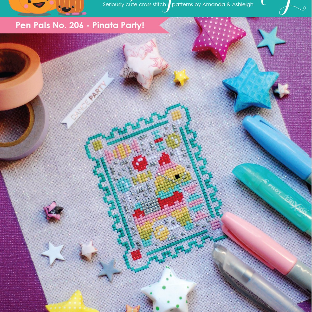 Pen Pals No. 206 Pinata Party Cross Stitch Pattern – Craft Hatchery