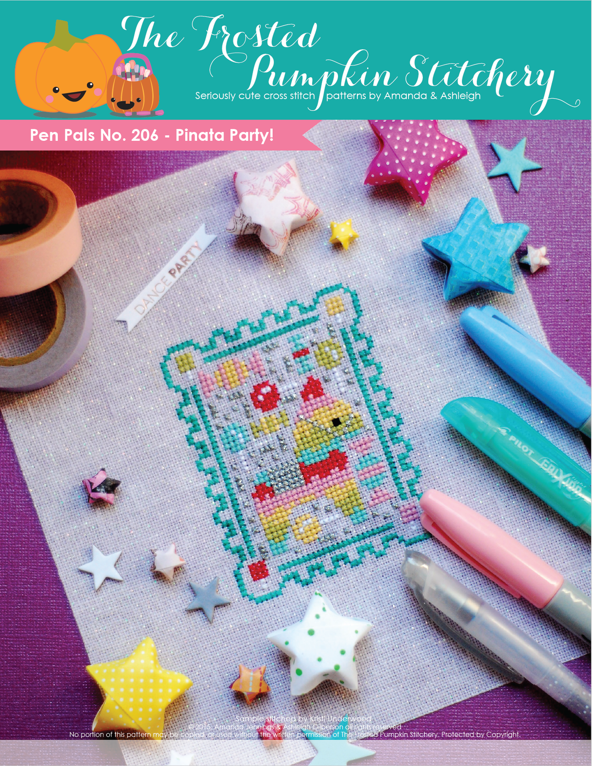 Pen Pals No. 206 Pinata Party Cross Stitch Pattern