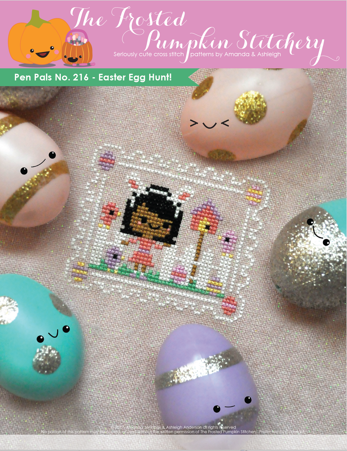 Pen Pals No. 216 Easter Egg Hunt Cross Stitch Pattern