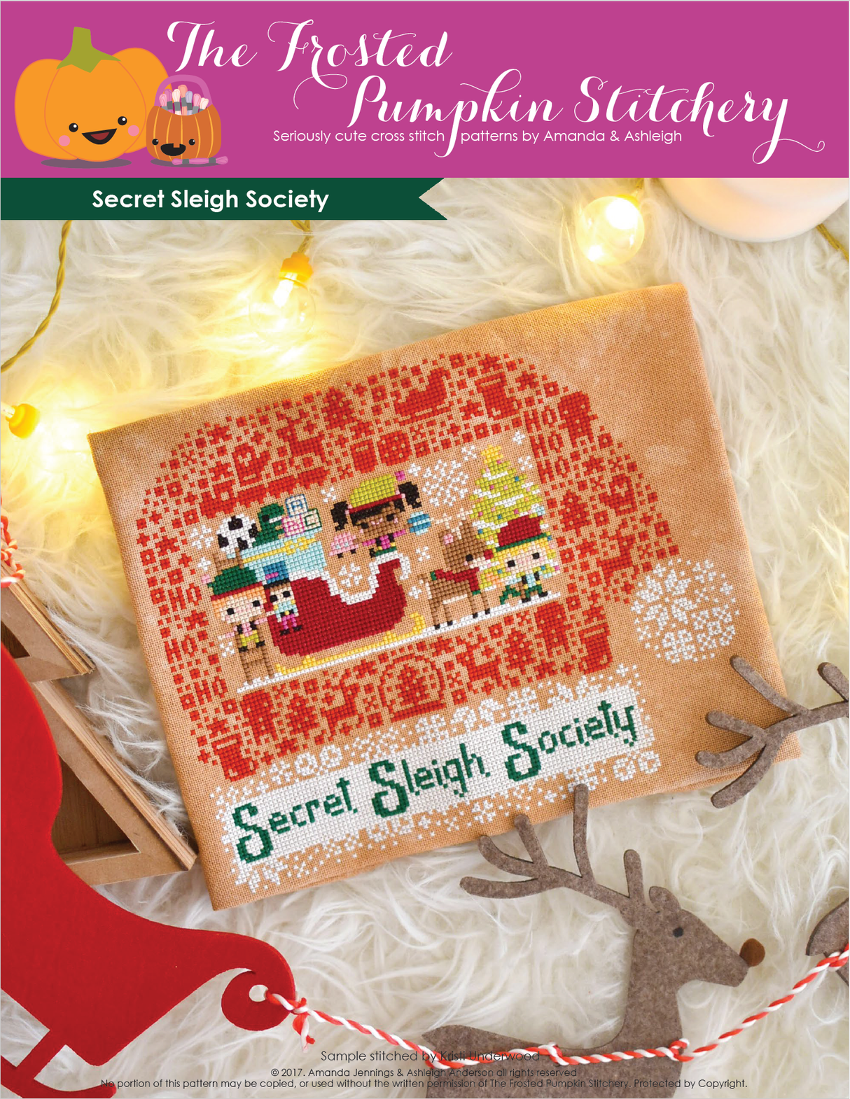 Secret Sleigh Society Cross Stitch Pattern