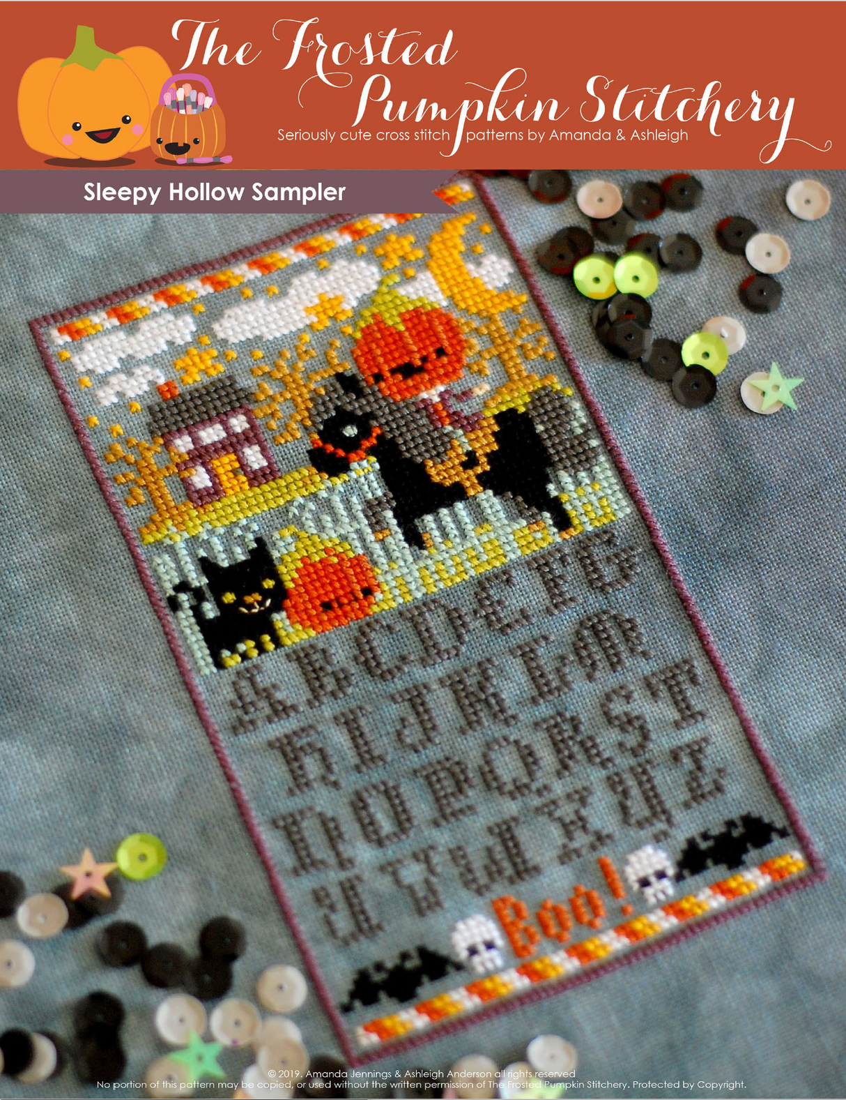 Sleepy Hollow Sampler Cross Stitch Pattern