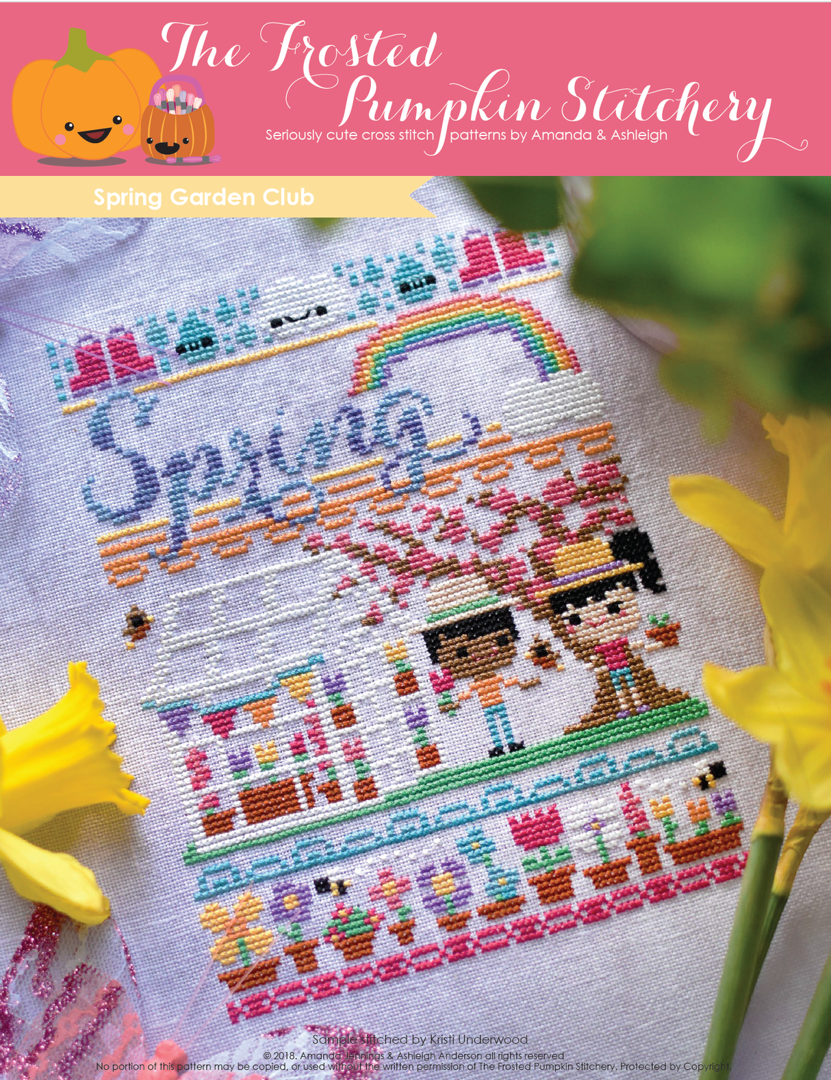 Spring Garden Club Cross Stitch Pattern