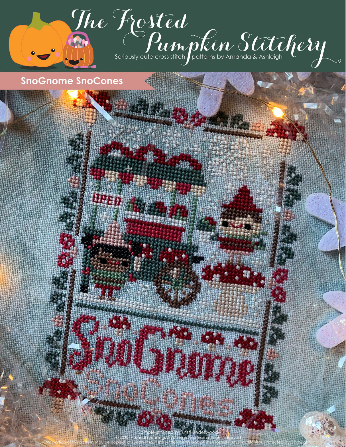 SnoGnome SnoCones Cross Stitch Pattern