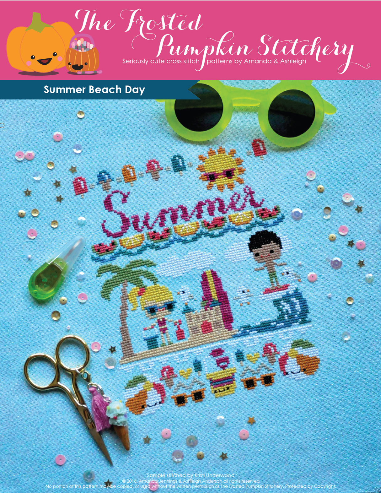 Summer Beach Day Cross Stitch Pattern