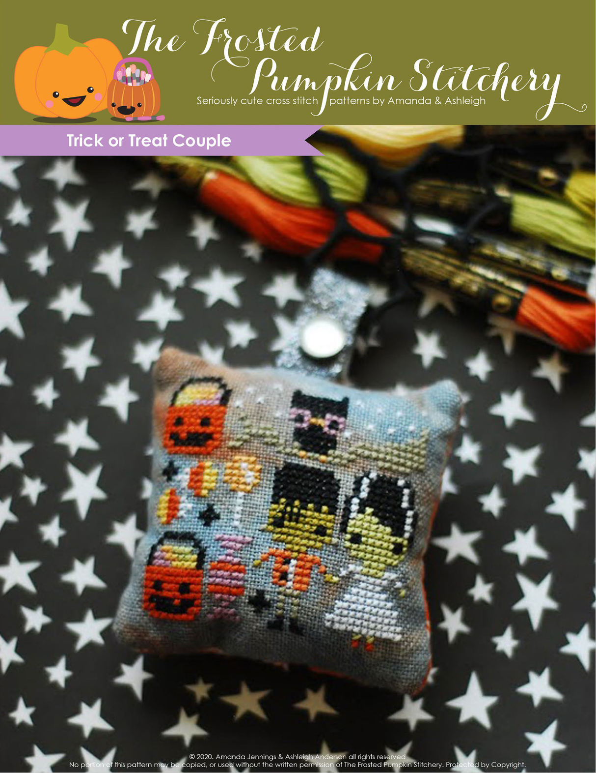 Trick or Treat Couple Cross Stitch Pattern