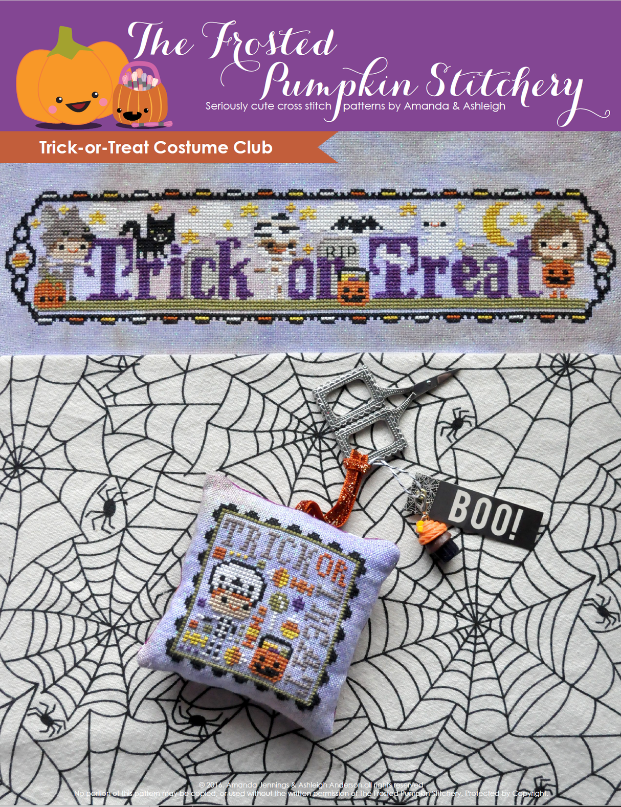 Trick-or-Treat Costume Club Cross Stitch Pattern