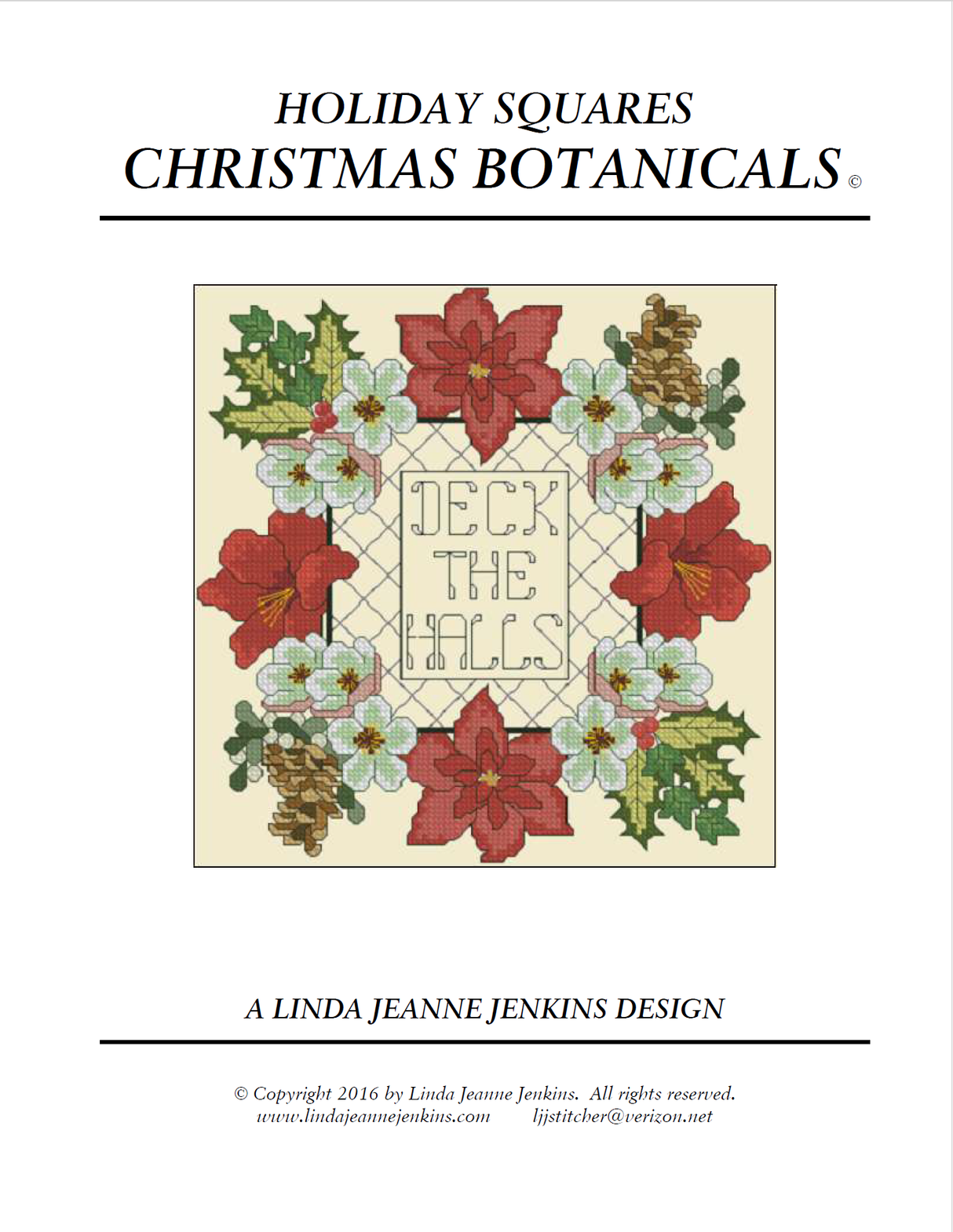 Christmas Botanicals Holiday Squares Cross Stitch Pattern