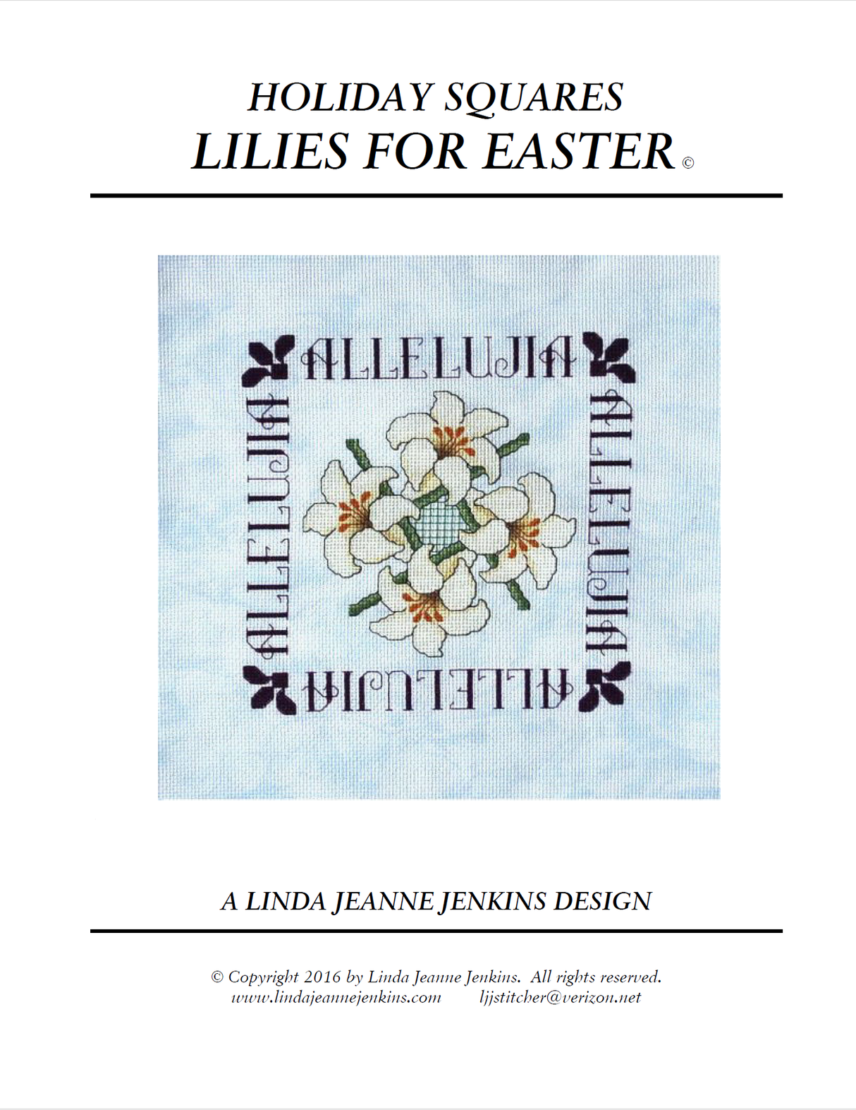 Lilies for Easter Holiday Squares Cross Stitch Pattern