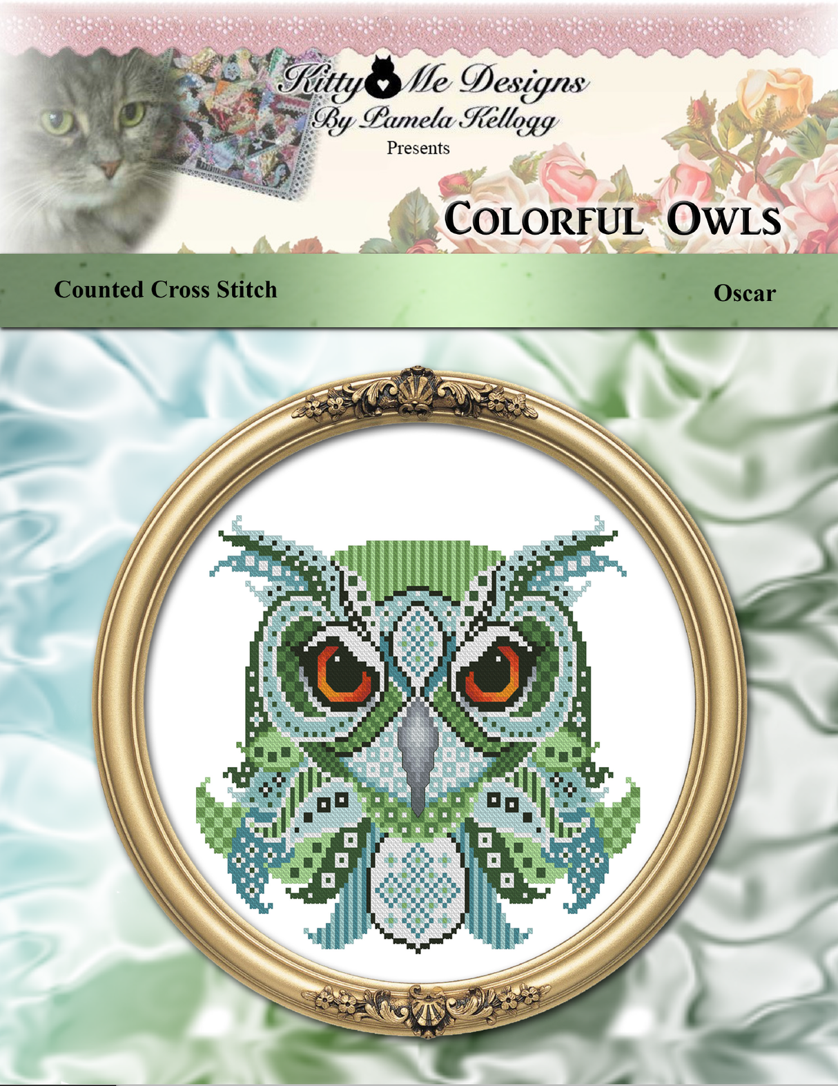 Colorful Owls Oscar Cross Stitch Pattern