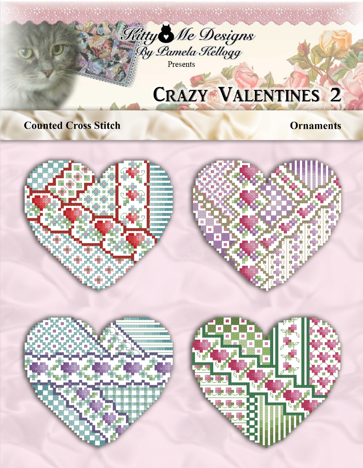 Crazy Valentine Ornaments 2 Cross Stitch Pattern