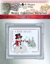 Merry Christmas Snowman Cross Stitch Pattern