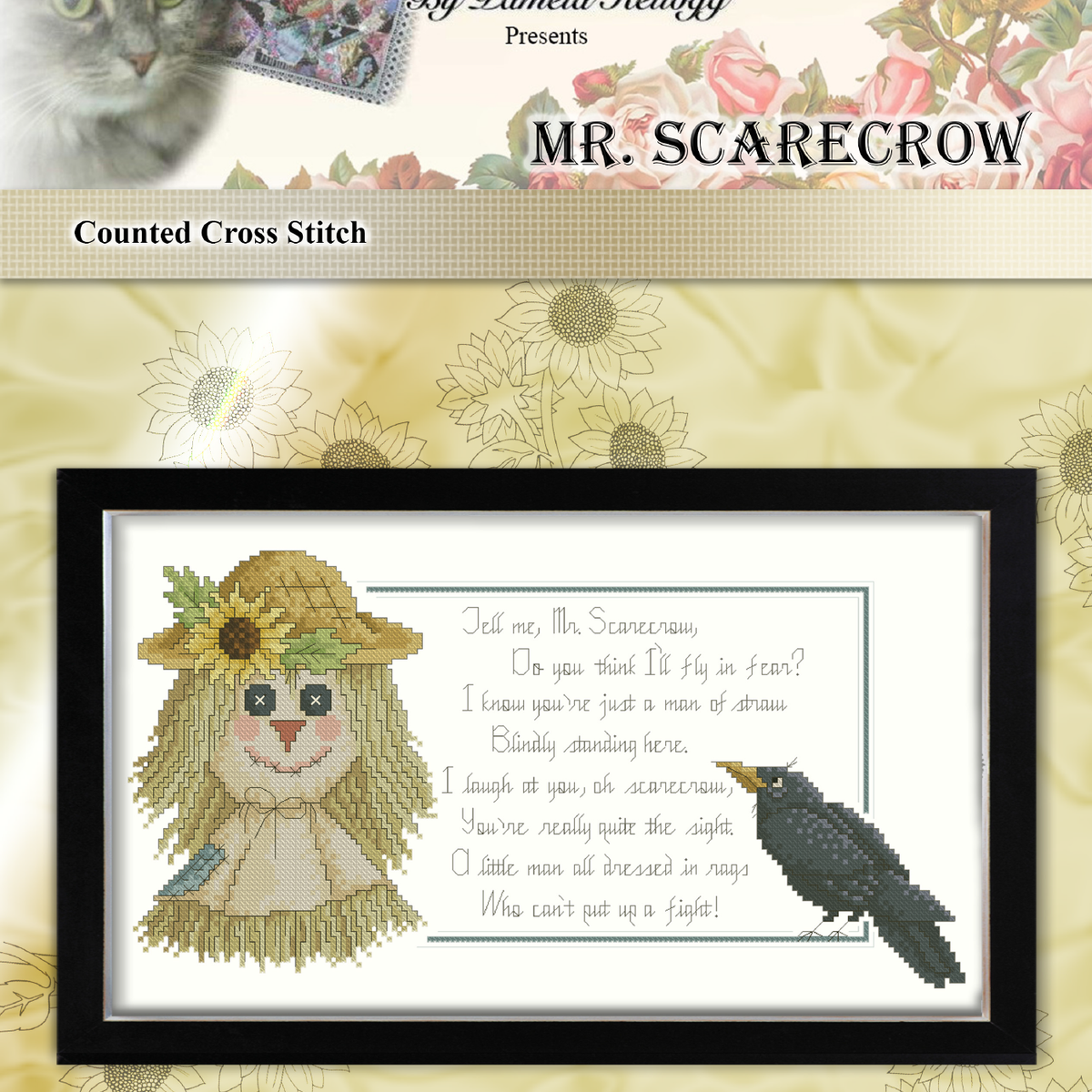 Mr scarecrow cross stitch pattern craft hatchery