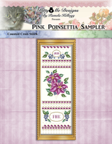 Pink Poinsettia Sampler Cross Stitch Pattern