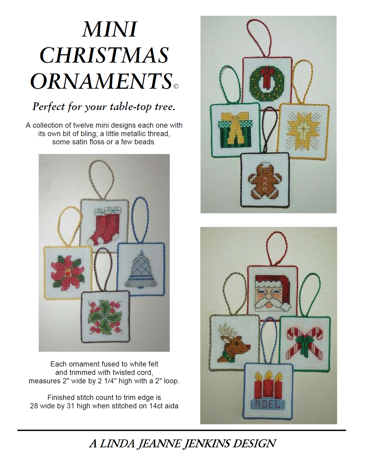 Mini Christmas Ornaments Cross Stitch Pattern