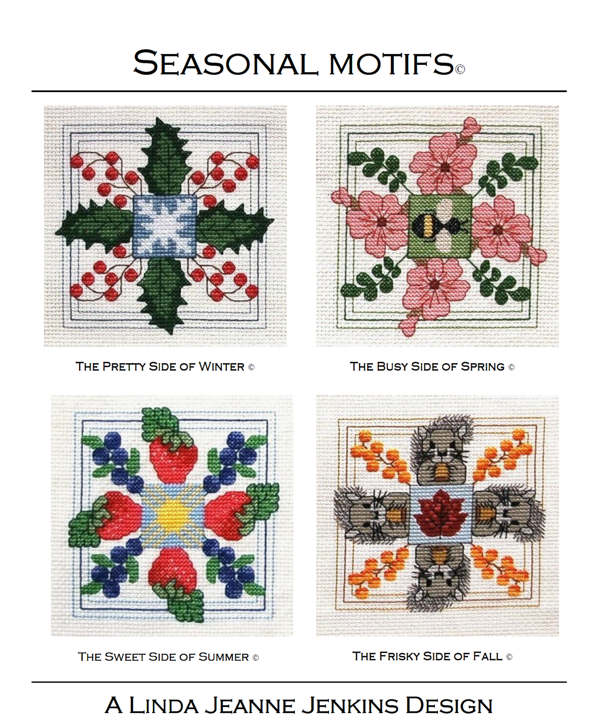 Seasonal Motifs Cross Stitch Pattern