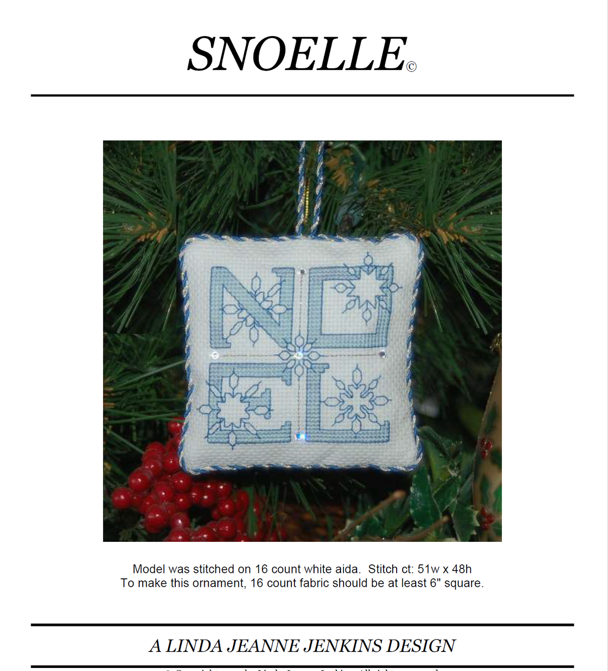 Snoelle Cross Stitch Pattern