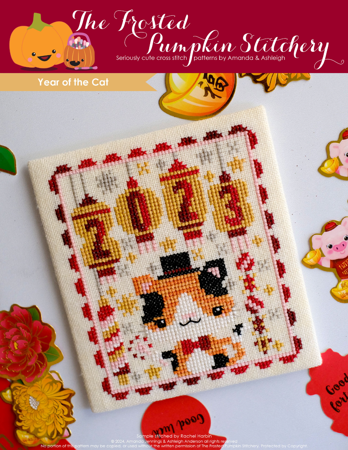 2023 Year of the Cat Cross Stitch Pattern