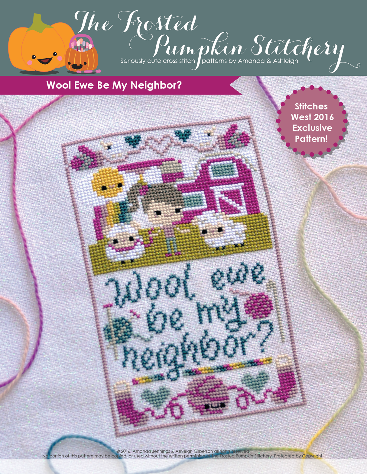 Wool Ewe Be My Neighbor Cross Stitch Pattern