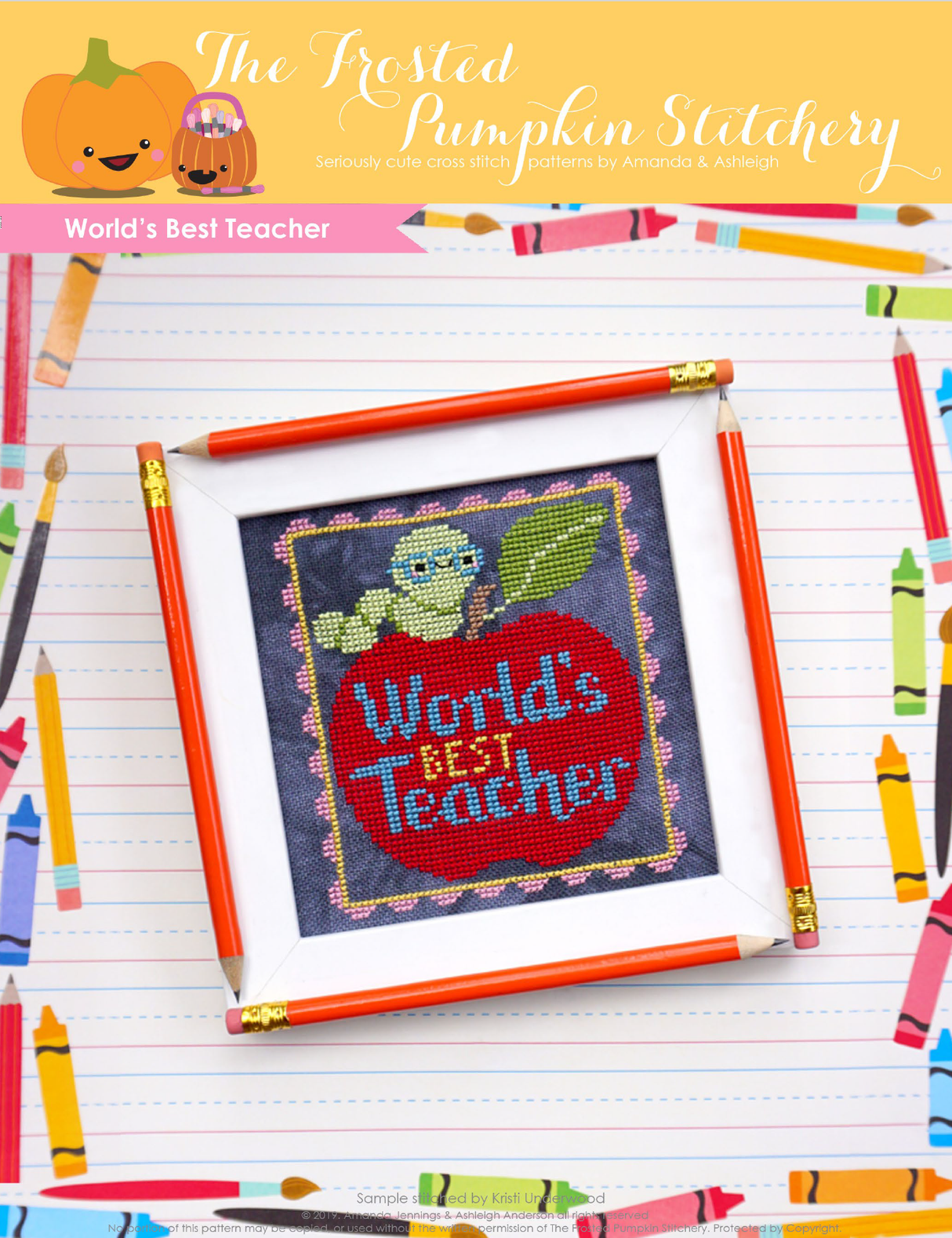 World's Best Teacher Cross Stitch Pattern