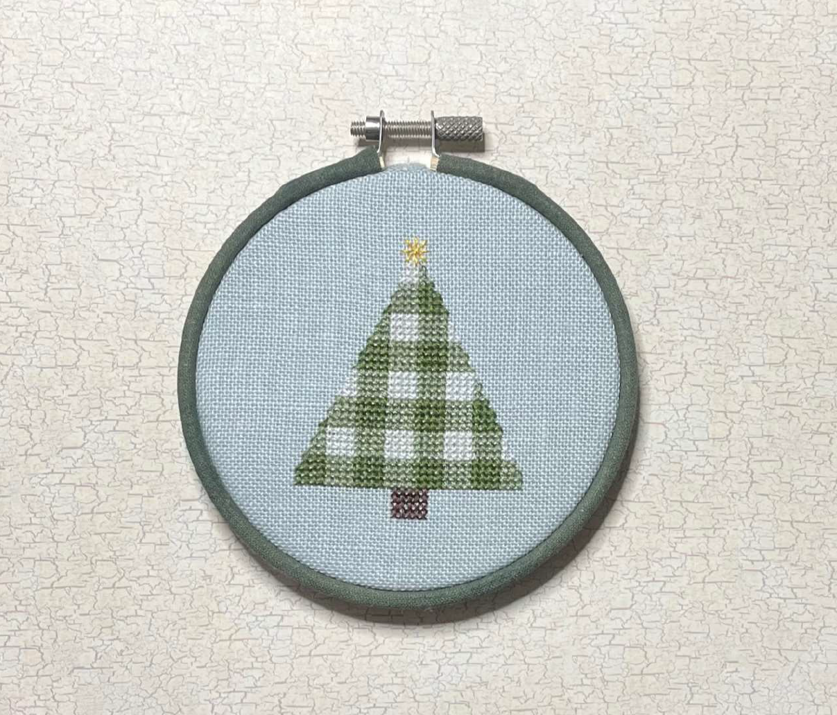 Plaid Christmas Tree Magnificent Mini Cross Stitch Pattern