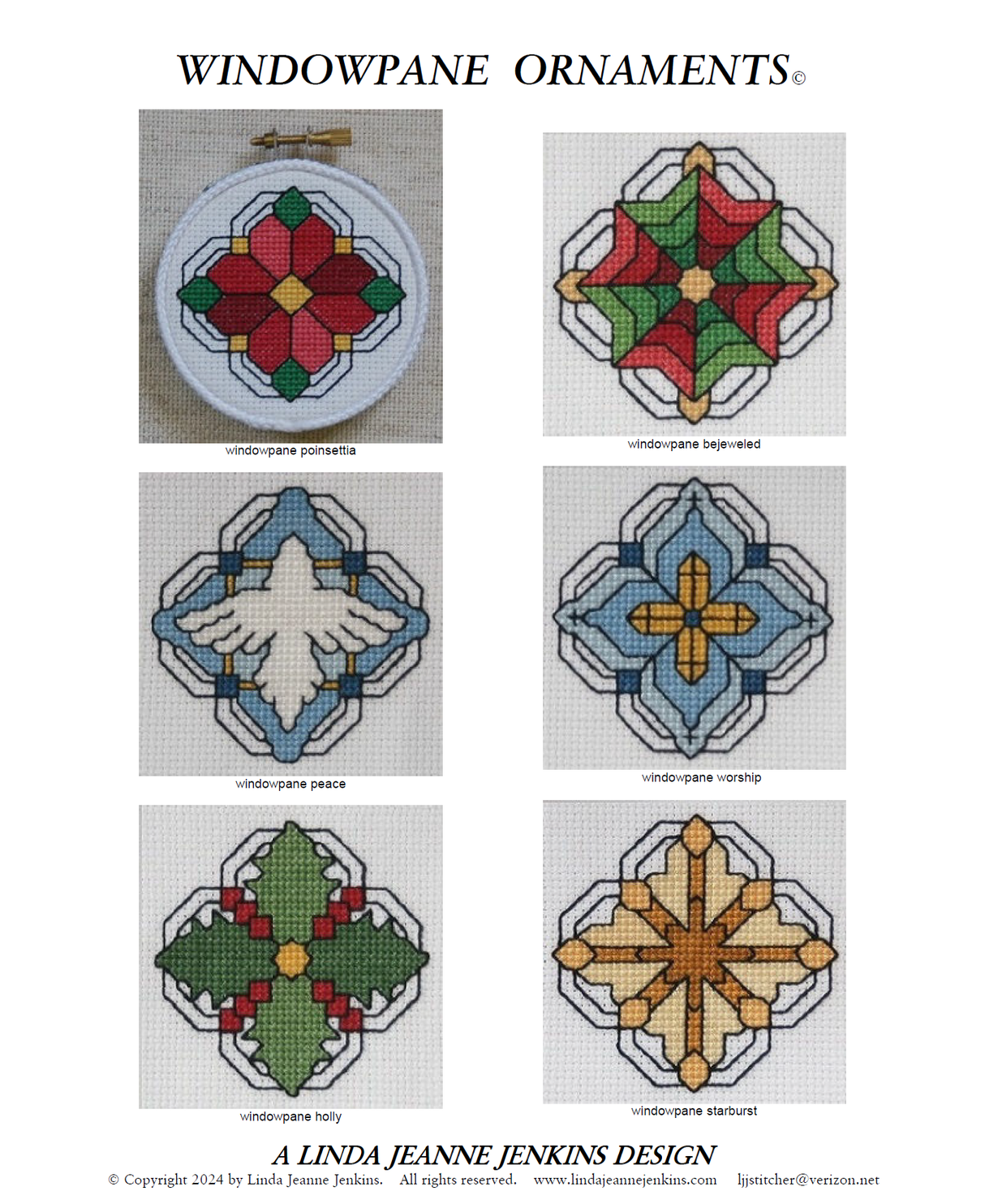 Windowpane Ornaments Cross Stitch Pattern