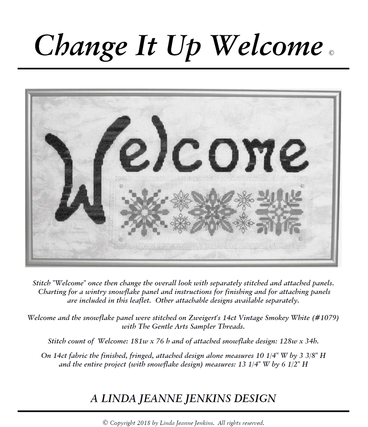 Welcome Change It Up Cross Stitch Pattern