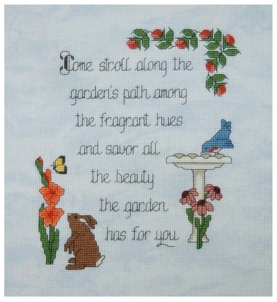 Along the Garden Path Cross Stitch Pattern