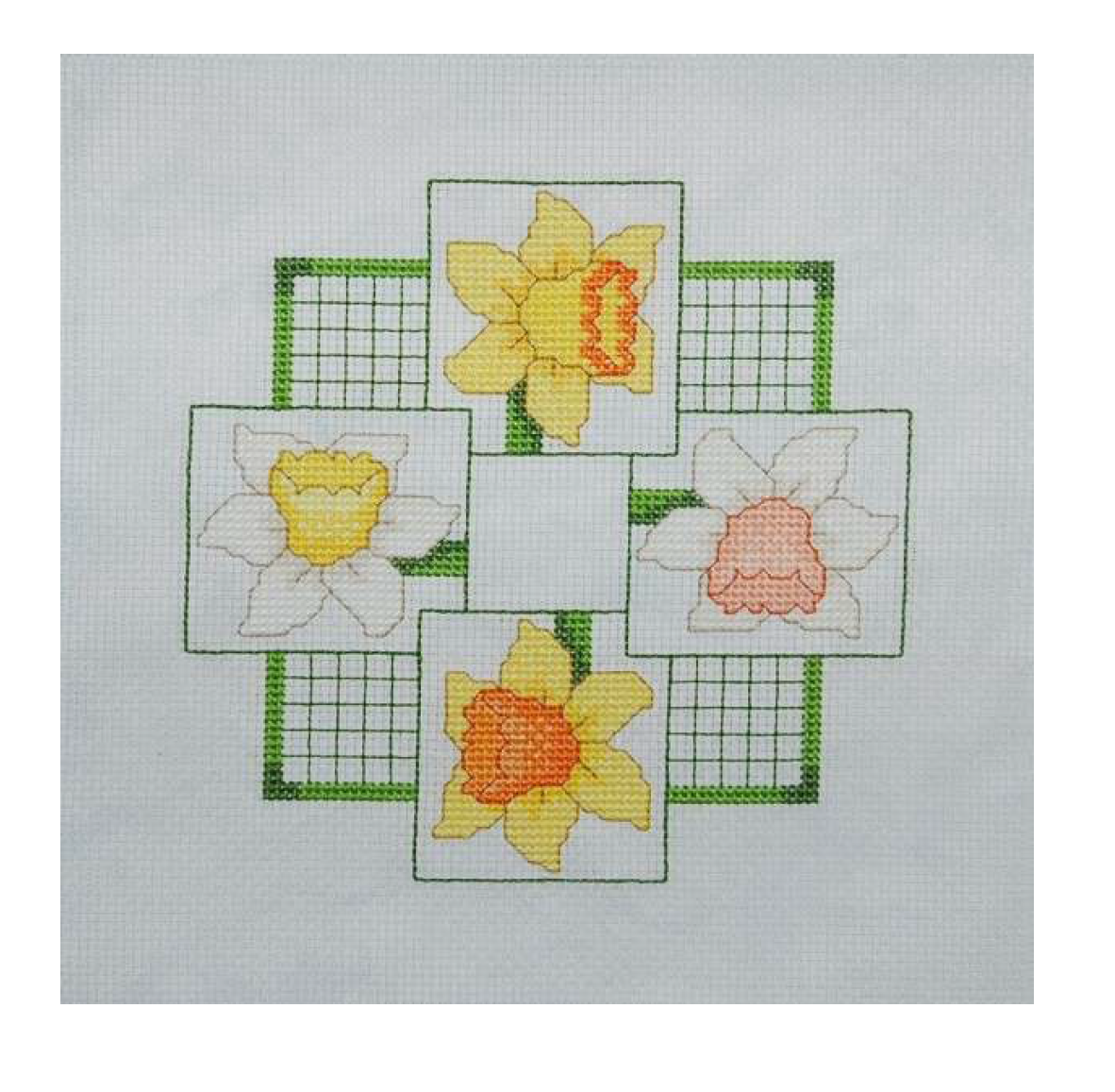 Four Daffodils Cross Stitch Pattern