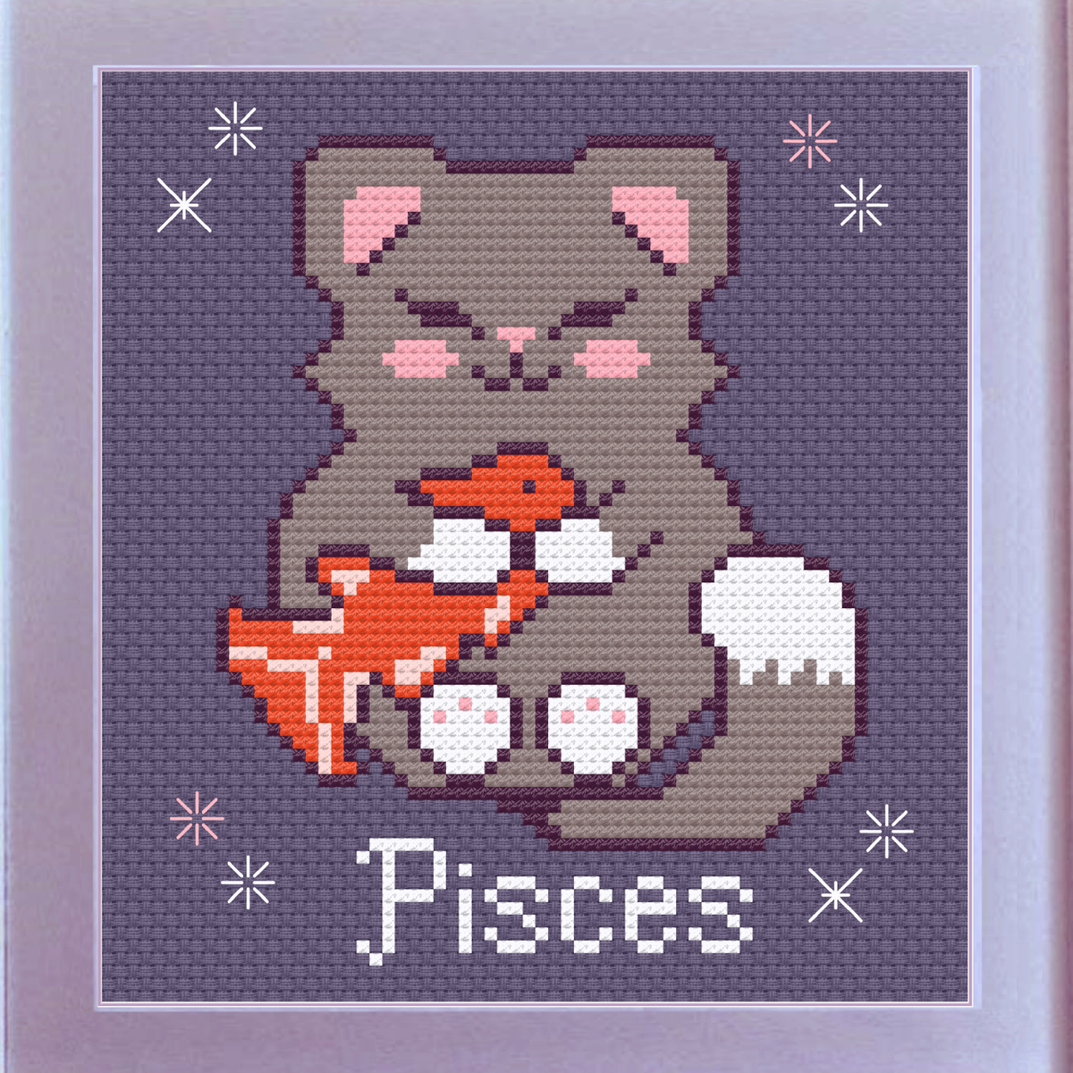 Pisces Cat Cross Stitch Pattern – Craft Hatchery