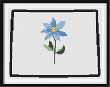 Colorado & Rocky Mountain Columbine Outline Map Black Cross Stitch Pattern