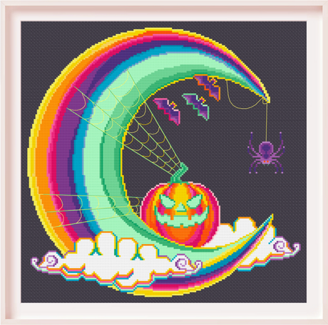 Halloween Moon Cross Stitch Pattern