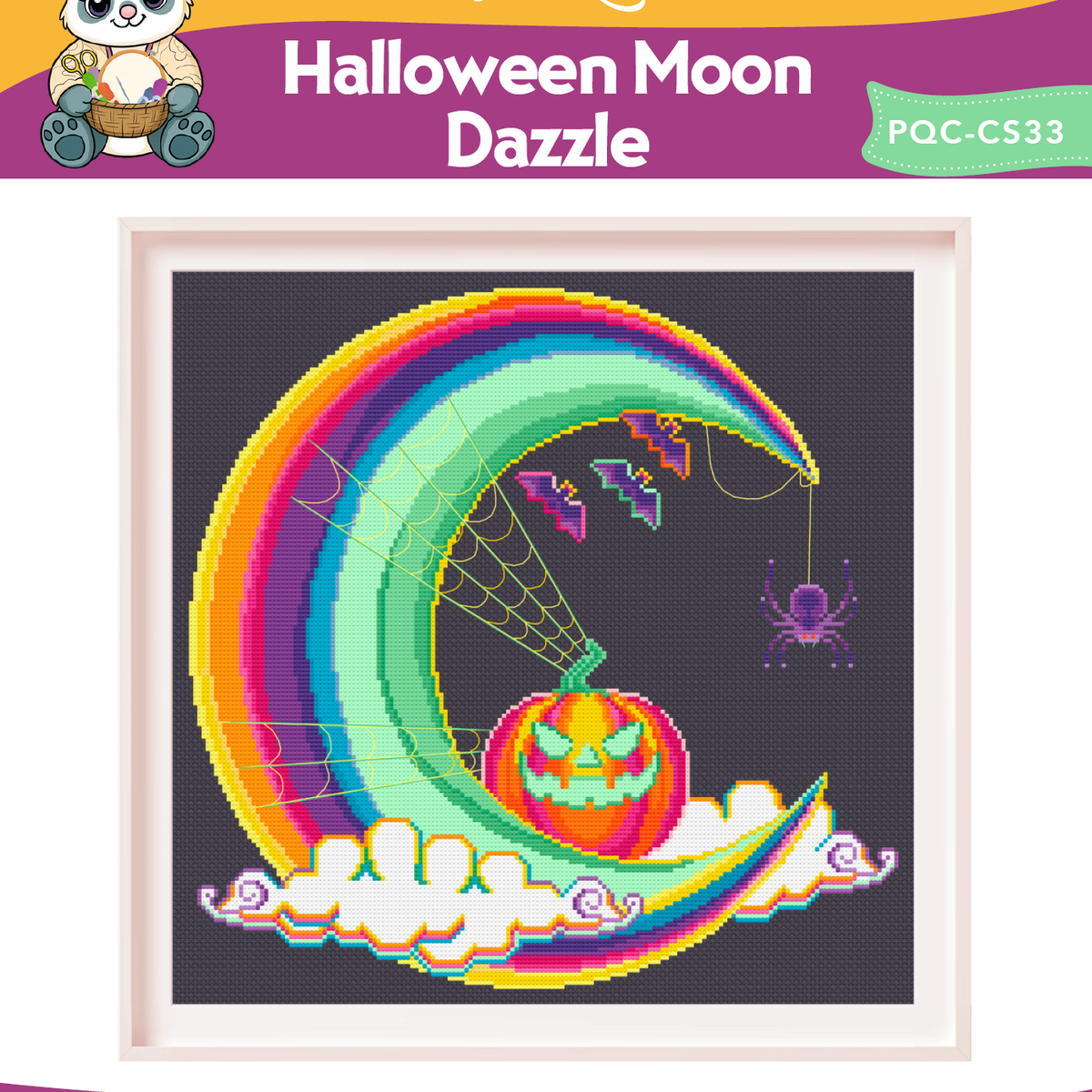 Halloween Moon Cross Stitch Pattern – Craft Hatchery