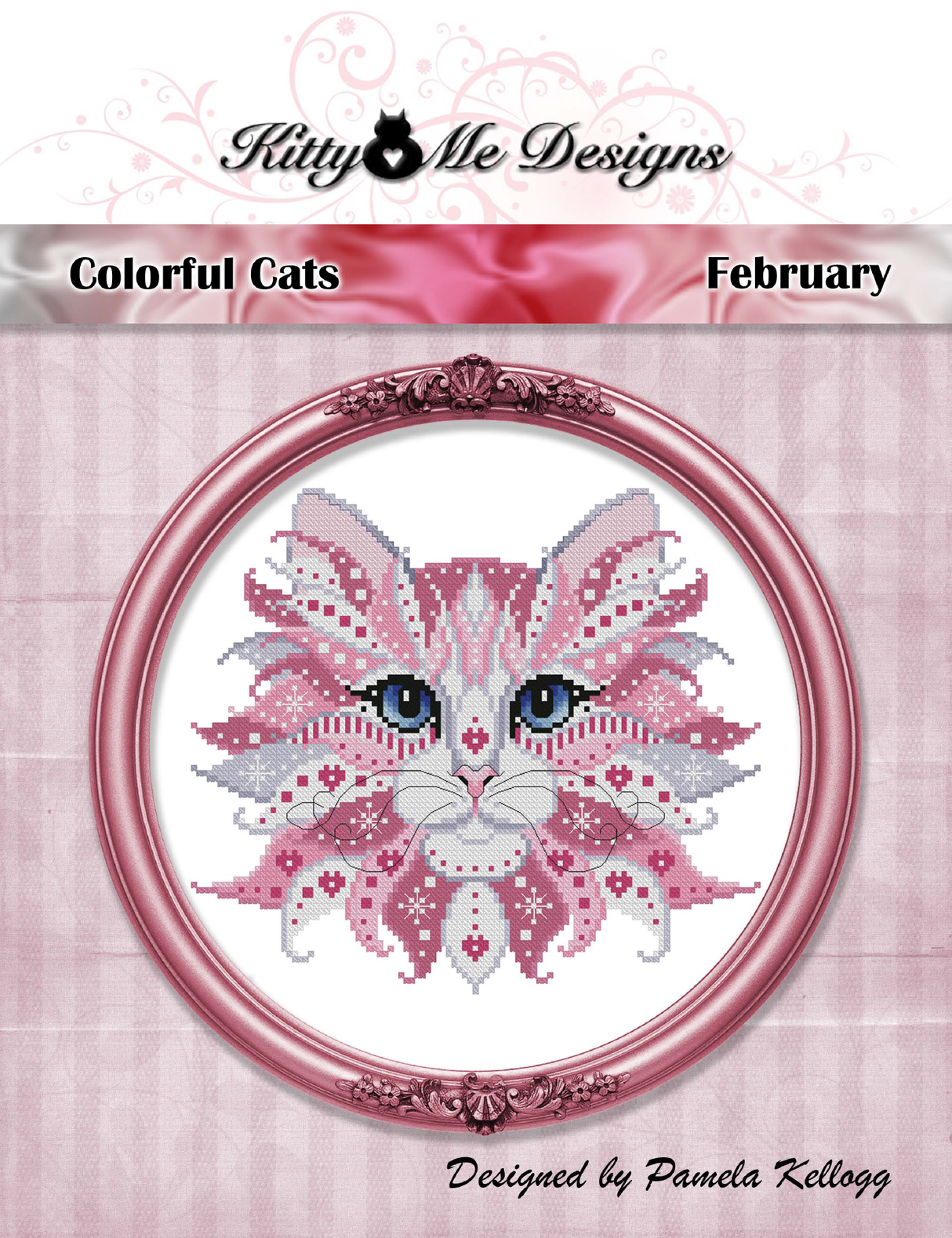Colorful Cats February Cross Stitch Pattern