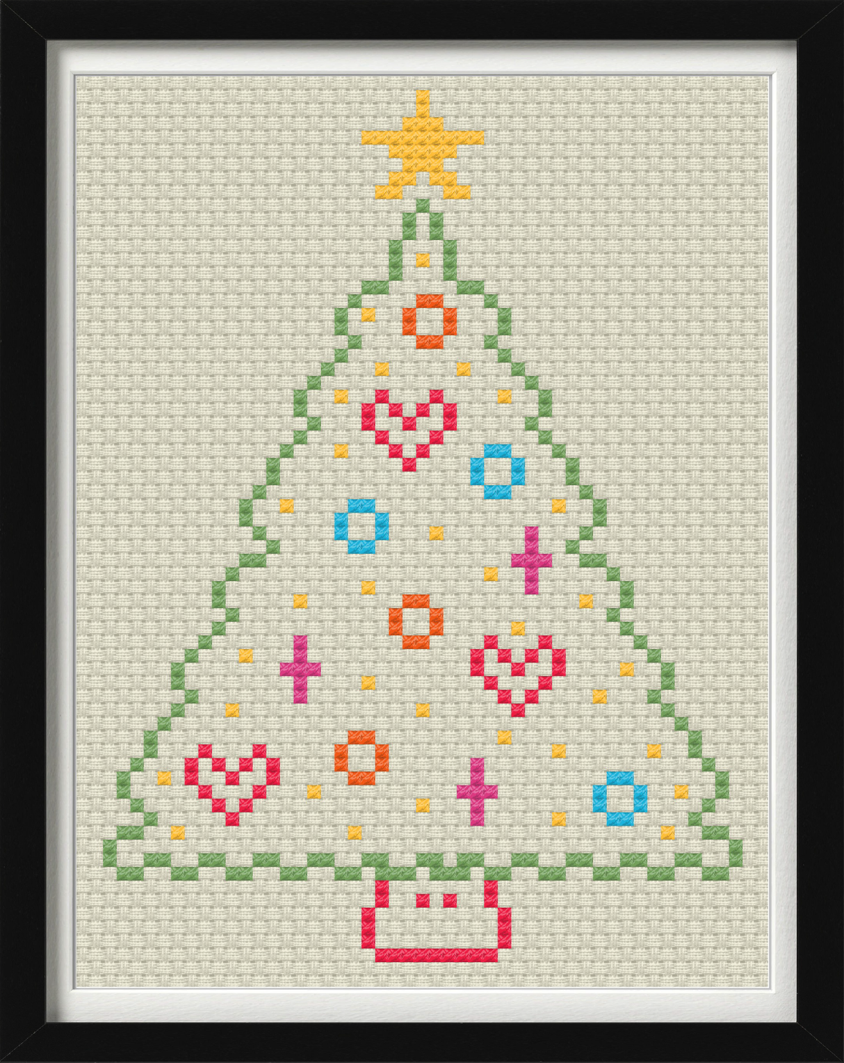 Glow Tree Cross Stitch Pattern