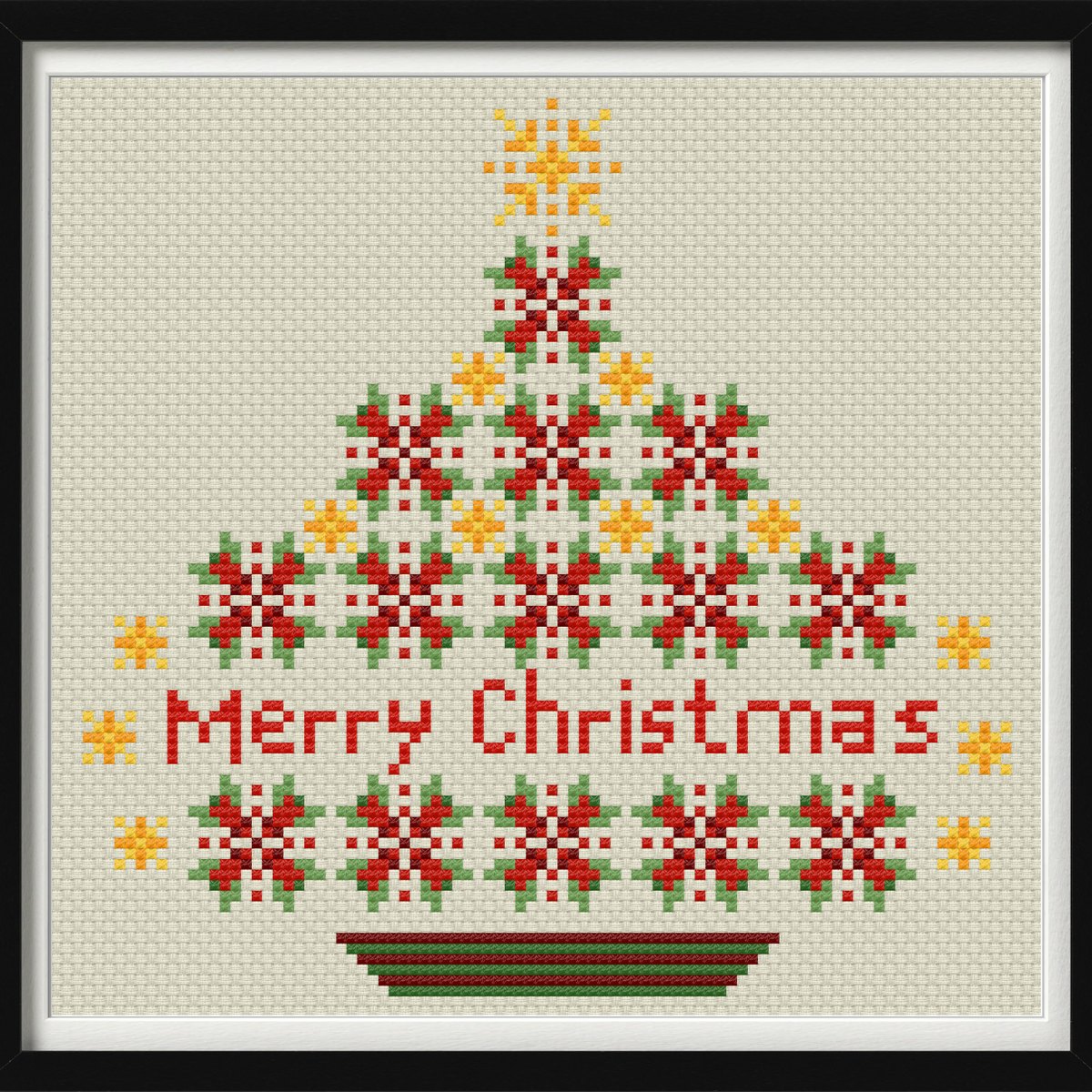 Merry Flake Tree Cross Stitch Pattern – Craft Hatchery