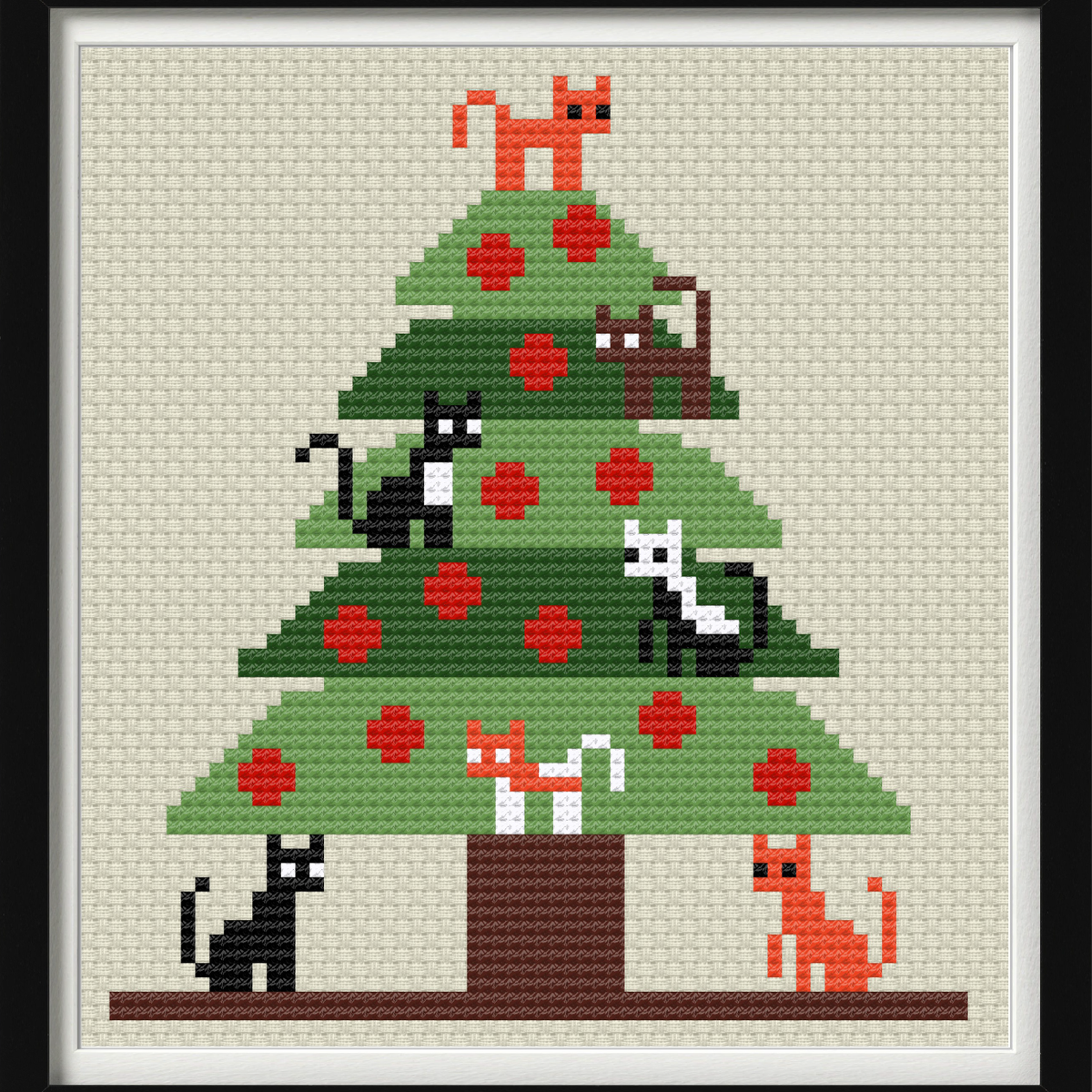 Purrfect Tree Cross Stitch Pattern – Craft Hatchery
