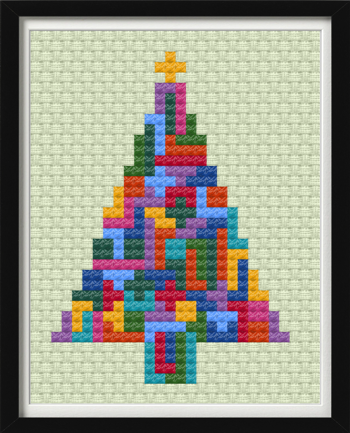 Tetris Tree Cross Stitch Pattern
