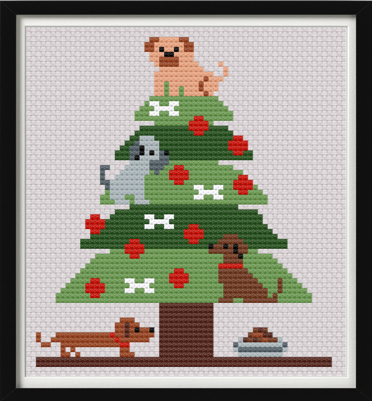 Woofmas Tree Cross Stitch Pattern