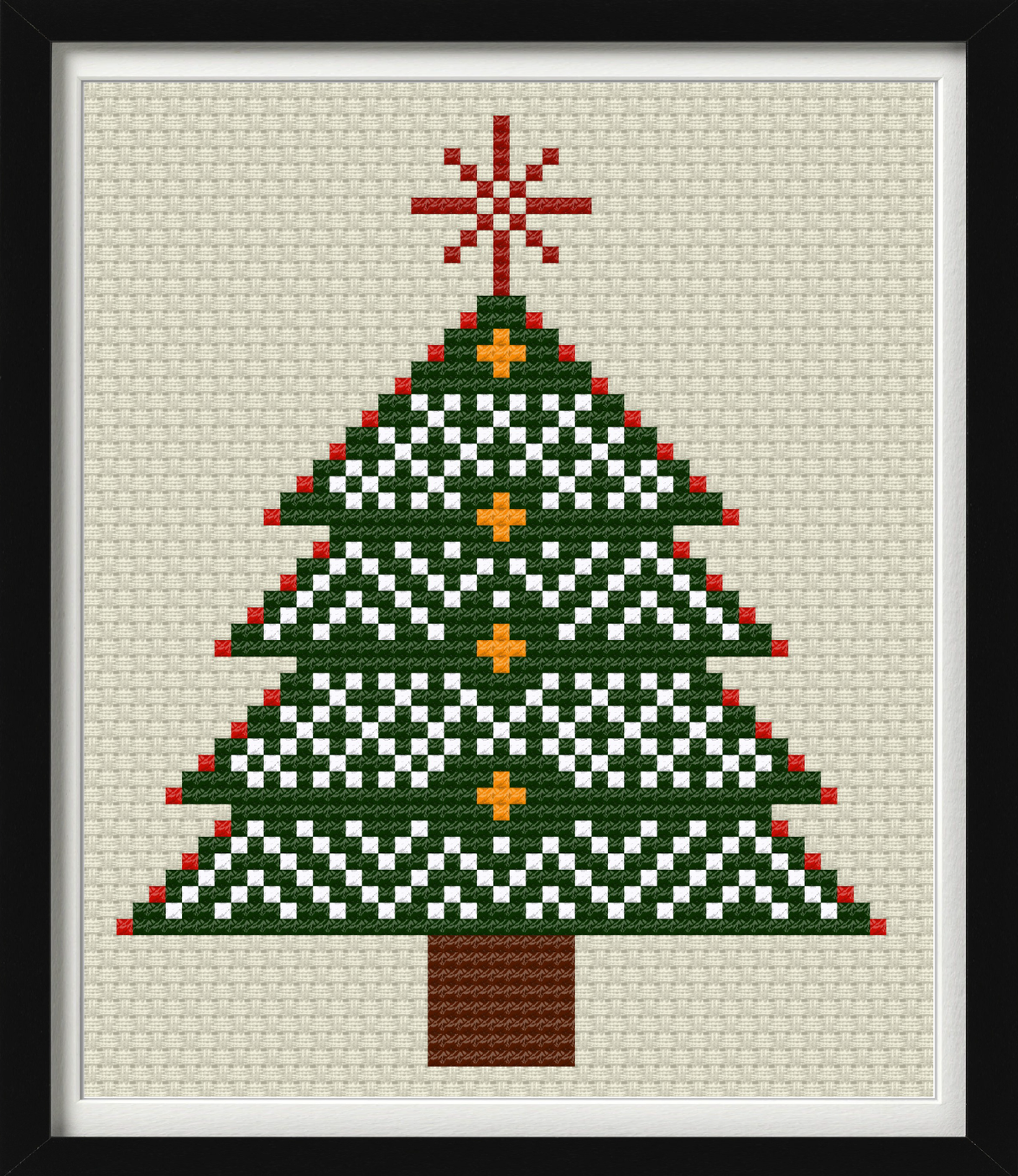 Scandi Tree Cross Stitch Pattern