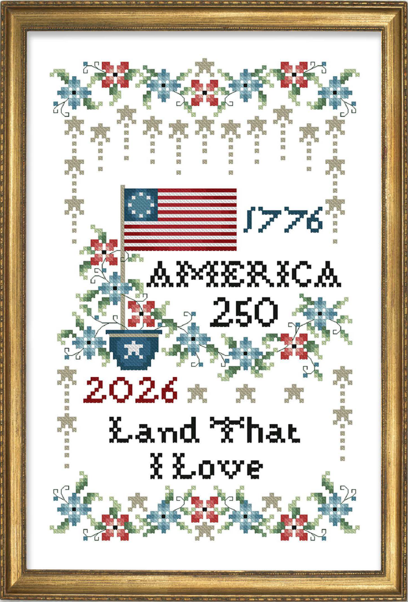 America 250 Cross Stitch Pattern