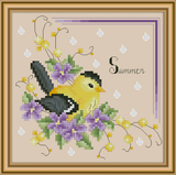 Four Season Birds Summer Cross Stitch Pattern
