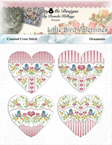 Little Bird Valentine Ornaments Cross Stitch Pattern