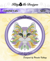 Colorful Cats April Cross Stitch Pattern
