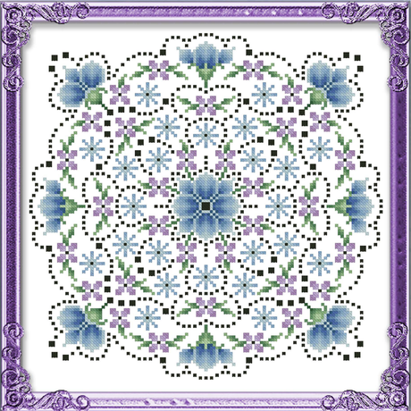 Earth Flowers Mandala Cross Stitch Pattern