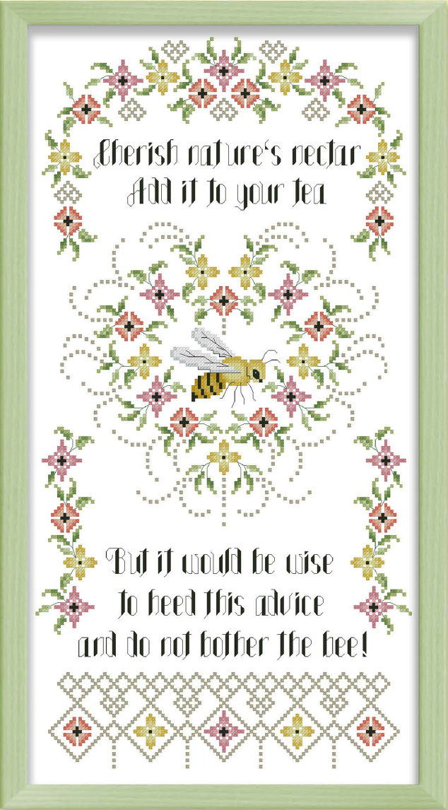 Do Not Bother The Bee Sampler Cross Stitch Pattern
