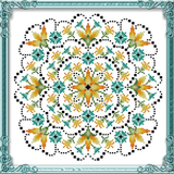 Fire Flowers Mandala Cross Stitch Pattern