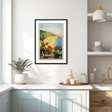 Amalfi Travel Poster Cross Stitch Pattern