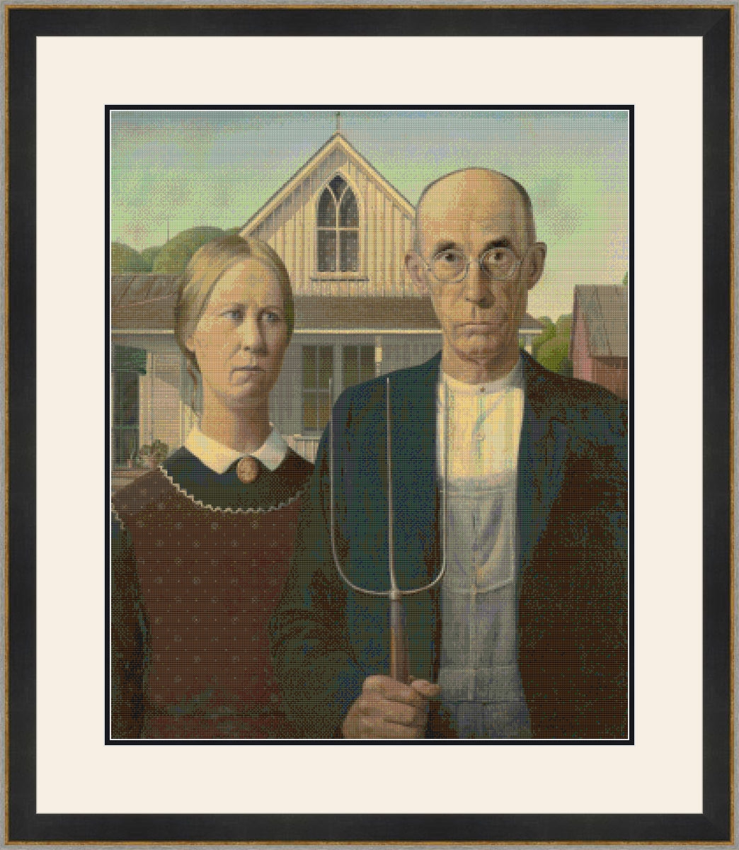 American Gothic Grant Wood Cross Stitch Pattern